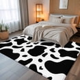 thumbnail image 5 of 5x7 Area Rugs, Black and White Non-Skid Rubber Backing Large Rectangle Rugs - Living Room Bedroom Home Office, Farmhouse Cow Black White Indoor Floor Mat Carpets Washable Rug, 5 of 9