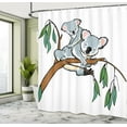 thumbnail image 5 of Ambesonne Animal Shower Curtain, Koala Eucalyptus, 69"Wx75"L, Brown Grey, 5 of 5