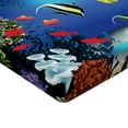 thumbnail image 2 of Ambesonne Sea Fitted Sheet, Ocean Coral Reefs Tropic, Twin Size, Blue, 2 of 3