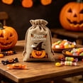 thumbnail image 2 of AZXY Halloween Drawstring Gift Bags Texture Pumpkin Print Candy Treat Pouches, Reusable Portable Multipurpose Goodie Sacks for Halloween Party Favors & Holiday Decor Storage, 2 of 7