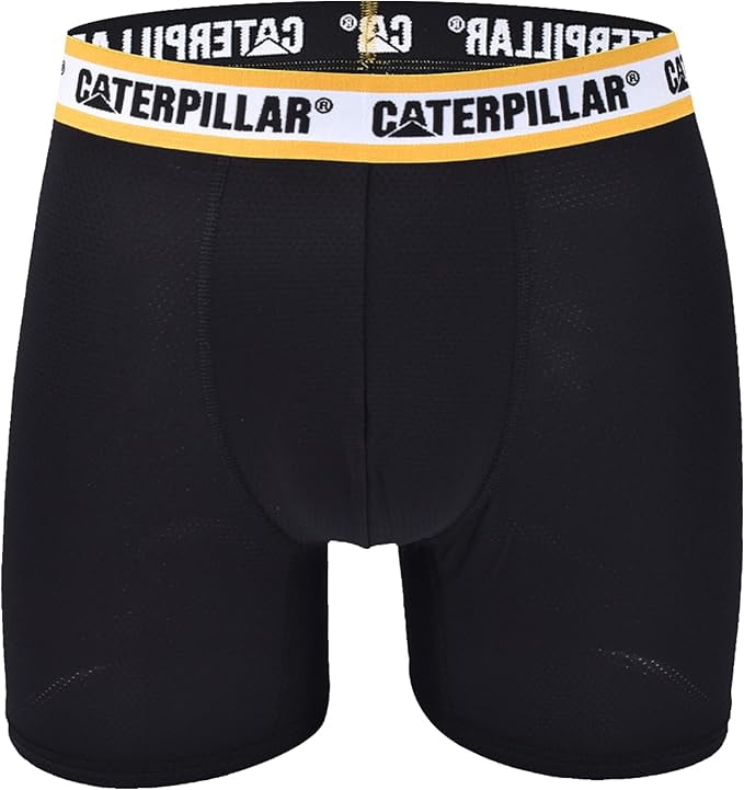 CAT Men's Comfort Core Boxer Briefs, Black Multi 4Pck (L)