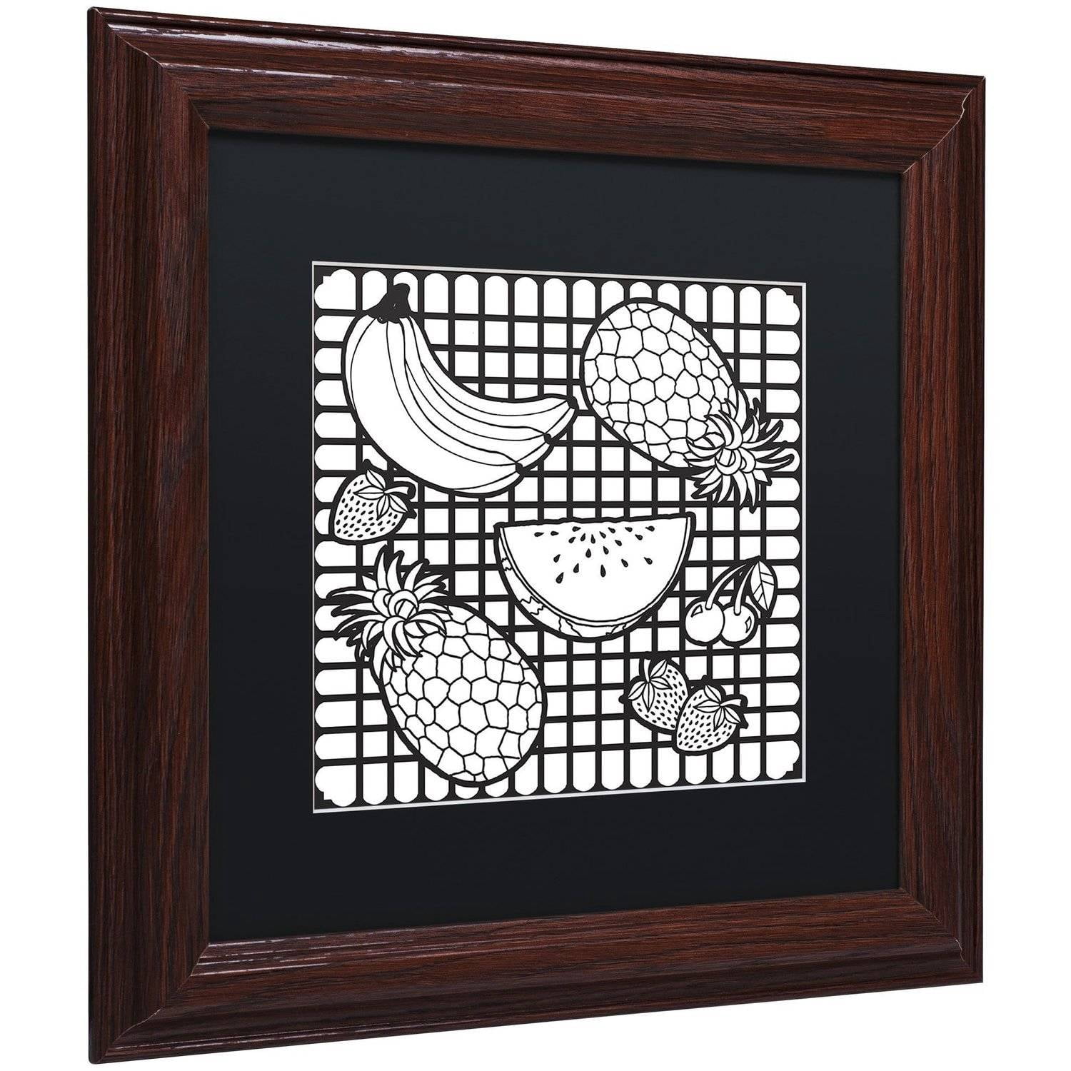 Trademark Fine Art "Fruit" Canvas Art by Hello Angel, Black Matte, Wood Frame