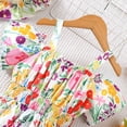 thumbnail image 7 of WAYUTE Child Girl Dress Hawaii Vacation Baby Sundress Girl Clothes Backless Flower Summer Dresses For Girl / Yellow / 2-3 Years, 7 of 7