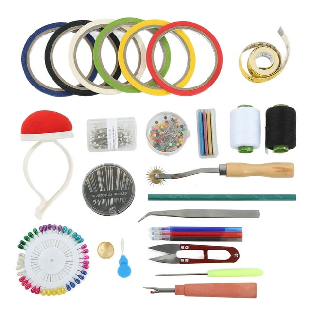 Kit de costura, diseño compacto, práctico, ligero, portátil, caja de costura para principiantes, viajeros, adultos, estudiantes