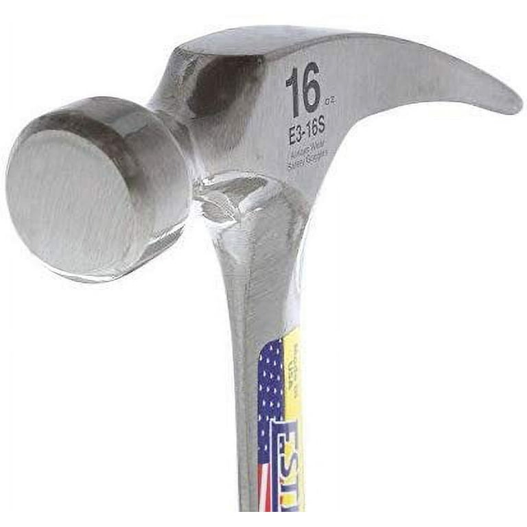 Estwing Hammer - 16 oz Straight Rip Claw with Smooth Face & Shock Reduction  Grip - E3-16S