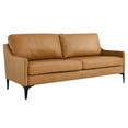 thumbnail image 3 of Modway Corland Modern Style Leather and Metal Sofa in Tan Finish, 3 of 3