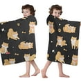 thumbnail image 4 of Shiba Inu Hooded Bath Towel，50"x30" for Ages 3 To 12 Kids, Quick Dry Lightweight Soft Microfiber Hood Beach Towel Cover Up for Kids, 4 of 7
