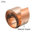 thumbnail image 3 of Uxcell Copper Thin Foil Roll Sheet, 0.2x30x1000mm Pure Copper Foil Sheet Roll Copper Strip, Red Copper 2 Pack, 3 of 6