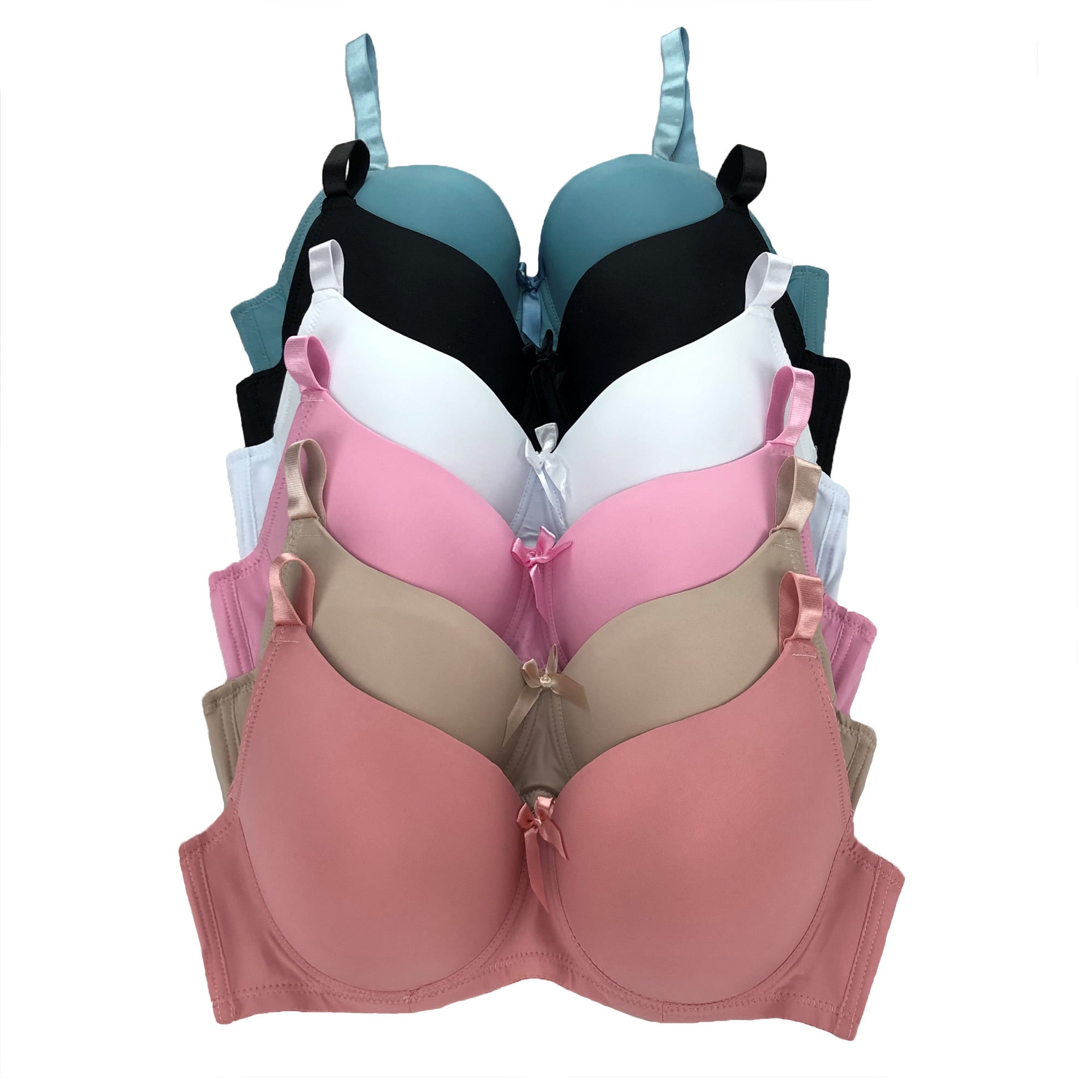 Women Bras 6 Pack of T-shirt Bra B Cup C Cup D Cup DD Cup