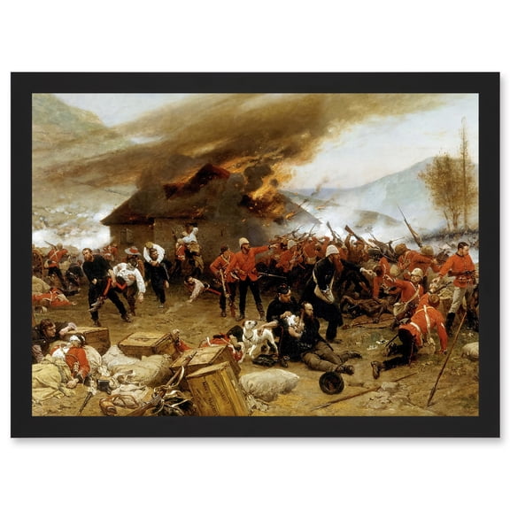 De Neuville Defence Rorke's Drift Painting Britain Military Artwork Framed Wall Art Print A4