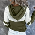 thumbnail image 4 of Odeerbi Sweatshirt For Women Fall V-Neck Long Sleeve Shirts Zipper Colorblock Hoodies Pocket Tunic Tops With Drawstring Black, 4 of 6