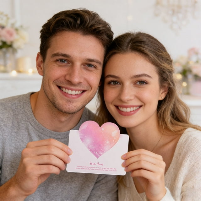 BotaniNest 3D Card Valentine's Day Fresh Card Thank You And Blessing Small Card (10 Per Pack)
