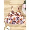 thumbnail image 6 of Bagilaanoe Infant Baby Girls 2 PCS Summer Outfit Sets  Ethnic Style Print Ruffles Sling Tank Tops + Ripped Denim Skirt, 6 of 9