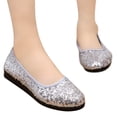 thumbnail image 3 of AUDeals Women’s Sequined Casual Shoes Bling Flat Fashion Sneakers Non Slip Low Top Platform Shoes for Daily Wear (Silver, 8.5), 3 of 9
