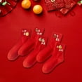 thumbnail image 6 of BLESIYA 5 Pairs New Year Crew Socks Fall/Winter Socks Soft Tube Socks Mid Calf Socks for E, 6 of 8