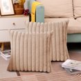 thumbnail image 3 of CSChome Housse de Coussin Rayée : Housse de Coussin Décorative en Fausse Fourrure de Lapin, 3 of 6