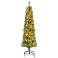 thumbnail image 1 of Costway Árbol de Navidad tipo lápiz de 150 cm con 295 puntas de ramas de alambre con memoria 110 luces LED para el hogar, 1 of 5