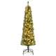 thumbnail image 1 of Costway Árbol de Navidad tipo lápiz de 150 cm con 295 puntas de ramas de alambre con memoria 110 luces LED para el hogar, 1 of 5