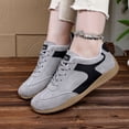 thumbnail image 3 of EKVAHL Women's Retro Orthopedic Sneakers, Lace‑Up Faux Suede Tennis Shoes, Streetwear Daily Commute Hangout Walking Shoes Gray, 3 of 5