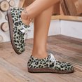 thumbnail image 5 of Women's Leopard Print Lace‑up Flats, Casual Loafers, Comfort Walking Shoes, Velvet Round Toe Daily Footwear for Ladies, 5 of 5