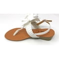 thumbnail image 3 of Victoria K Women's Braided Thong With Knitted Flower Wedge Sandals, 3 of 4