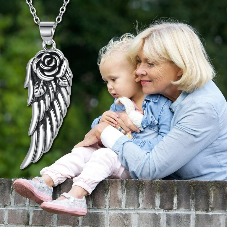 Angel Necklace Silver, Silver Angel Necklace, For Her, Wings Pendant, buy Angel Necklace, Wings Jewellery, Wings Necklace, Angel Charms, Gold