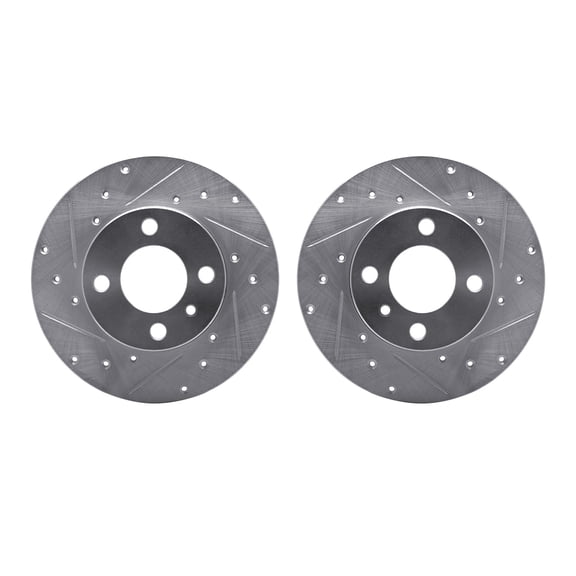 Dynamic Friction Company Front Brake Rotors-Drilled and Slotted-Silver 7002-31015