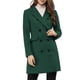 thumbnail image 2 of Abrigo de invierno para mujer INSPIRE CHIC, con solapa muesca, doble botonadura, trench coat, color verde M, 2 of 7
