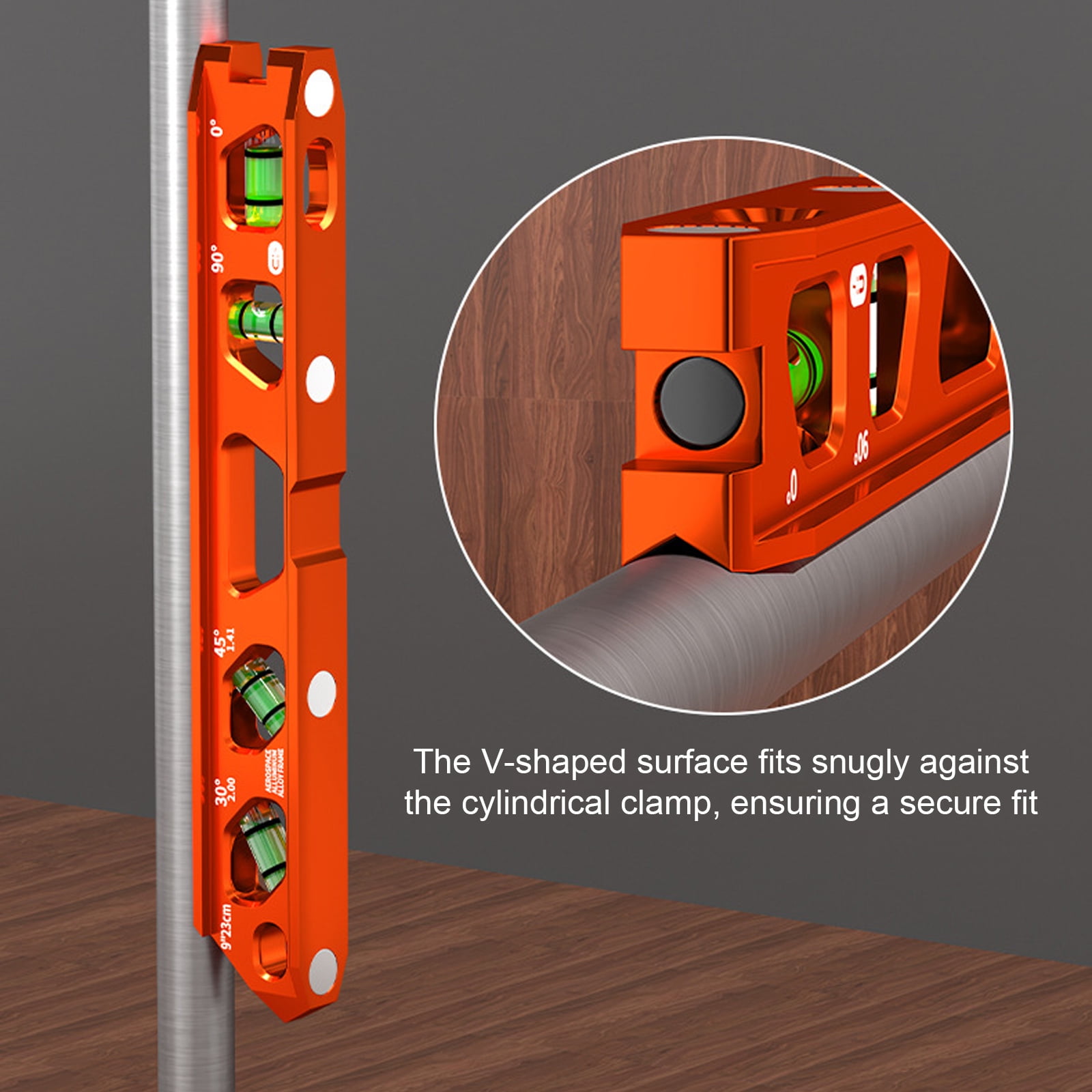 Industrial Spirit Levels Track 2.5inch/6inch/9inch Lightweight Aluminum Double Scale Adjustable Clamps Design