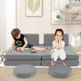 thumbnail image 4 of Gymax 6PCS Modular Kids Foam Play Couch Set w/Washable Covers Sectional Play Sofa, 4 of 10