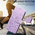 thumbnail image 6 of For iPhone 15 Plus Litter Dog Embossing Leather Phone Case with RFID Blocking Card Slot Wallet Magnetic Clasp Lanyard Flip Stand Case,Purple,For iPhone 15 Plus, 6 of 8