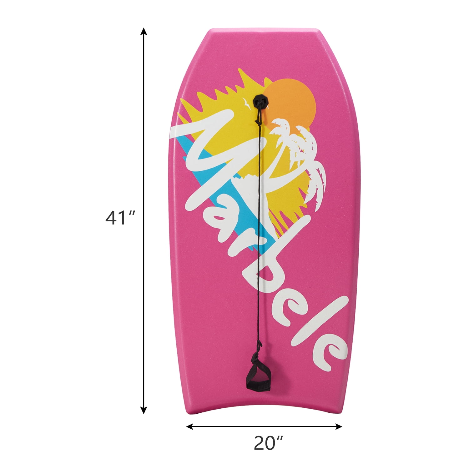 Kinbor 41'' Lightweight Body board Wrist Leash Surfboard Pink