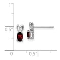 thumbnail image 4 of Auriga Fine Jewelry 925 Sterling Silver Rhodium-plated Garnet Stud Earrings for Women, 4 of 6