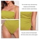 thumbnail image 5 of Las mujeres de una pieza traje baño Delgado hombro Correa lateral alta elasticidad bikini verde XL, 5 of 6