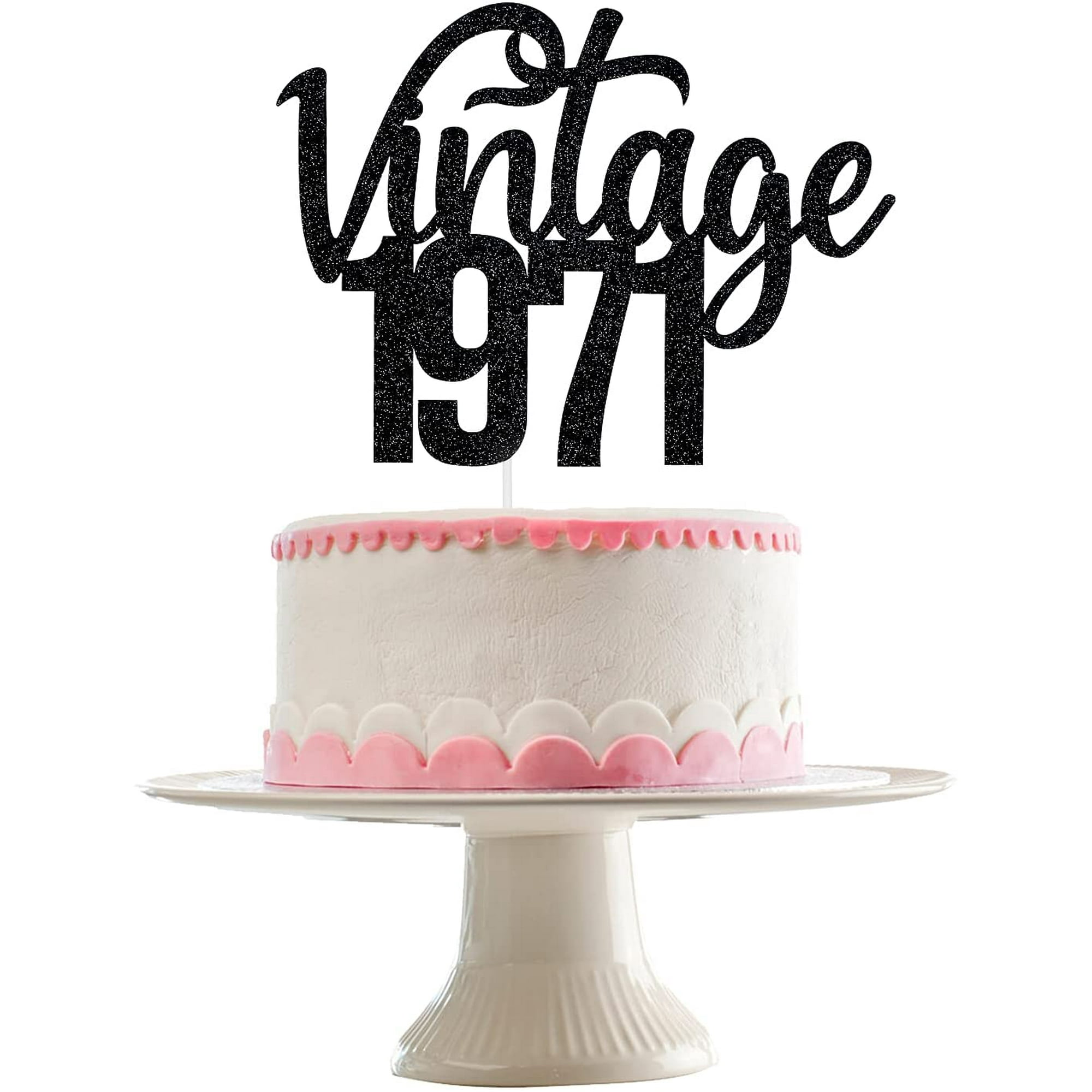 Vintage 1971 Cake Topper Black Glitter - 50th Birthday Cake Topper, 50th  Birthday tions for Men, 50 Cake Topper | Walmart Canada