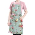 thumbnail image 5 of Pioneer Flower Floral Print Pattern Apron-Garden Aprons for Women with Pockets-Cotton Linen Waterproof Kitchen Cooking Gardening Aprons Adjustable for Kitchen,Cooking,BBQ and Salon 33x27 Inch, 5 of 7