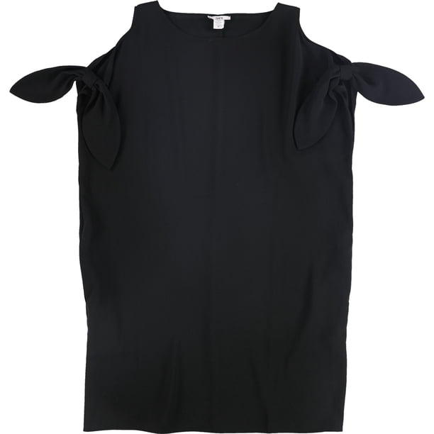 bar III Vestido recto con hombros descubiertos para mujer, negro, mediano