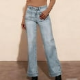 thumbnail image 6 of Simua Women's Wide Leg Jeans High Waisted Stretchy Jeans Straight Leg Cropped Ankle Denim Pants with Pockets, 6 of 9
