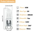 10Pack 120V 40W G9 LED Light Base Bulbs Lamp for Chandeliers for Home