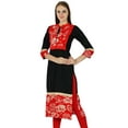 thumbnail image 1 of Kurta Ethnique à Imprimé Floral pour Femmes, Kurti Décontractée, Robe Tunique, 1 of 3