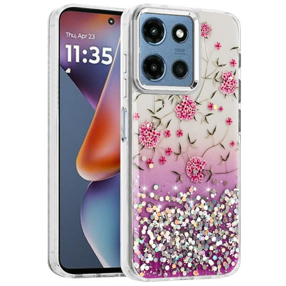 XPM for Motorola Moto G Stylus 5G 2025 Phone Case, Fashion Beautiful Epoxy Design Hybrid Fashion Stylish TPU Protective, Shockproof Hybrid PC Cover for Moto G Stylus 5G 2025 (Pink Floral)