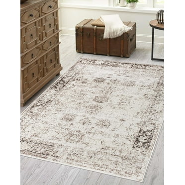 Rugs.com Monte Carlo Collection Rug – 5' x 8' Beige Medium Rug Perfect For Living Rooms, Large Dining Rooms, Open Floorplans
