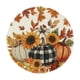 thumbnail image 2 of Mantel Individual Redondo Otoñal con Aspecto de Lino | Estampado de Arce, Calabaza y Girasol | Plástico Resistente Al Calor | Decoración Otoñal para La Mesa | Un Toque Acogedor para El Comedor y La C, 2 of 6