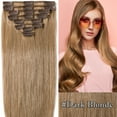 thumbnail image 3 of SEGO Clip in Hair Extensions 100% Real Remy Human Hair Full Head Straight Balayage Hair 8-24 inch, 3 of 10