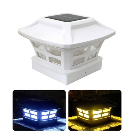 

Lights 2PC Solar Power LED Deck Cap Post Light Bright Two-color Fence Lights Outdoor Garden Solar Lights Outdoor String Lights Strip Waterproof