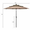 thumbnail image 3 of Gymax 10ft 3 Tier Patio Market Umbrella Aluminum Sunshade Shelter Double Vented Beige, 3 of 10