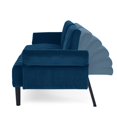 thumbnail image 3 of PORKISS 87" Sofa Couch for Living Room, Comfy Velvet Extra Deep Seat Couches with Adjustable Armrests and Backrest, Futon Couch Convertible Folding Sofa Bed, Blue, 3 of 12