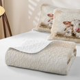 thumbnail image 4 of Manfei Farmhouse Cow Quilt Full 3-Piece,Rustic Animal Full Bedspread Sets,White Beige,1 Coverlet and 2 Pillowcases, 4 of 7