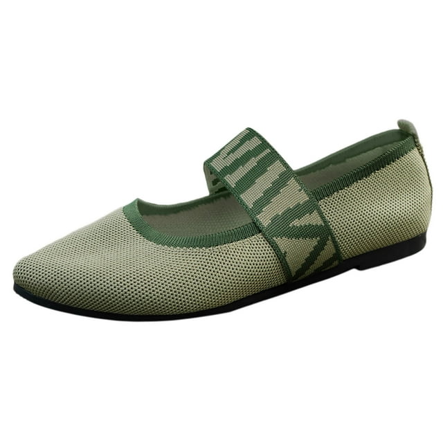 B91xZ Chaussures de Mode pour Femmes à Enfiler Bout Rond Confort Légères Chaussures Habillées à Enfiler, Vert 7