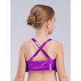 thumbnail image 4 of YiZYiF Kids Girls Shiny Sequin Camisole Crop Top with Skirt 2-Piece Modern Jazz Latin Dance Outfits Purple 16, 4 of 7